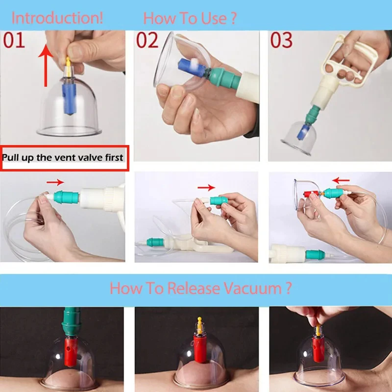 Vacuum Cupping Set Massager Back Massage Body Cup Suction Cups Chinese Medicine Detox Anti-Cellulite Massage Suction Cups Care