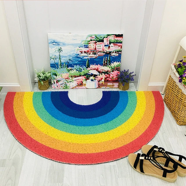 Morbido tappeto arcobaleno Skinfriendly per soggiorno comodino per