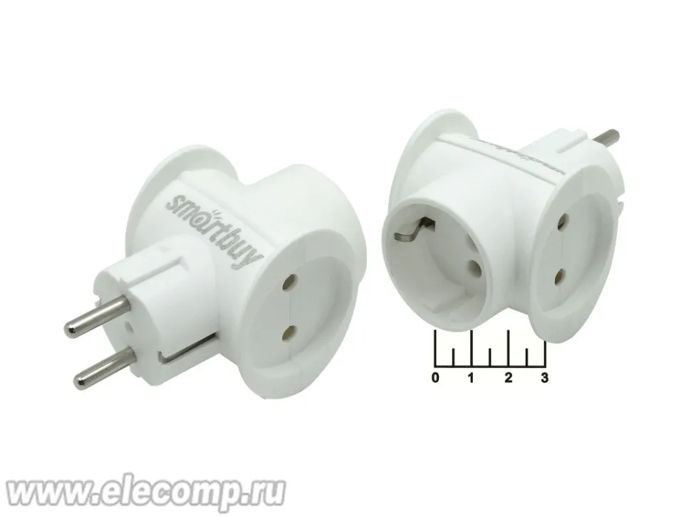 TQ4U Set fiche + prise SANS prise de terre, BLANC, chargeable jusqu'à  2300 W.