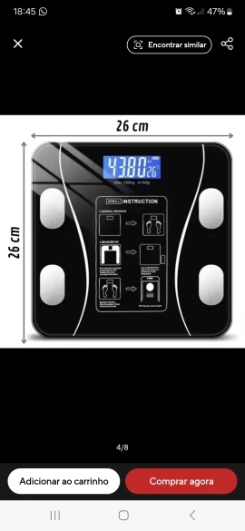 Balança Corporal Bioimpedância Profissional Bluetooth - Neverdie Store photo review