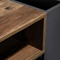 Comanlai Table basse en grain de bois, table de canapé avec un tiroir sans poignée et un compartiment de rangement, pour salon et chambre à coucher 6
