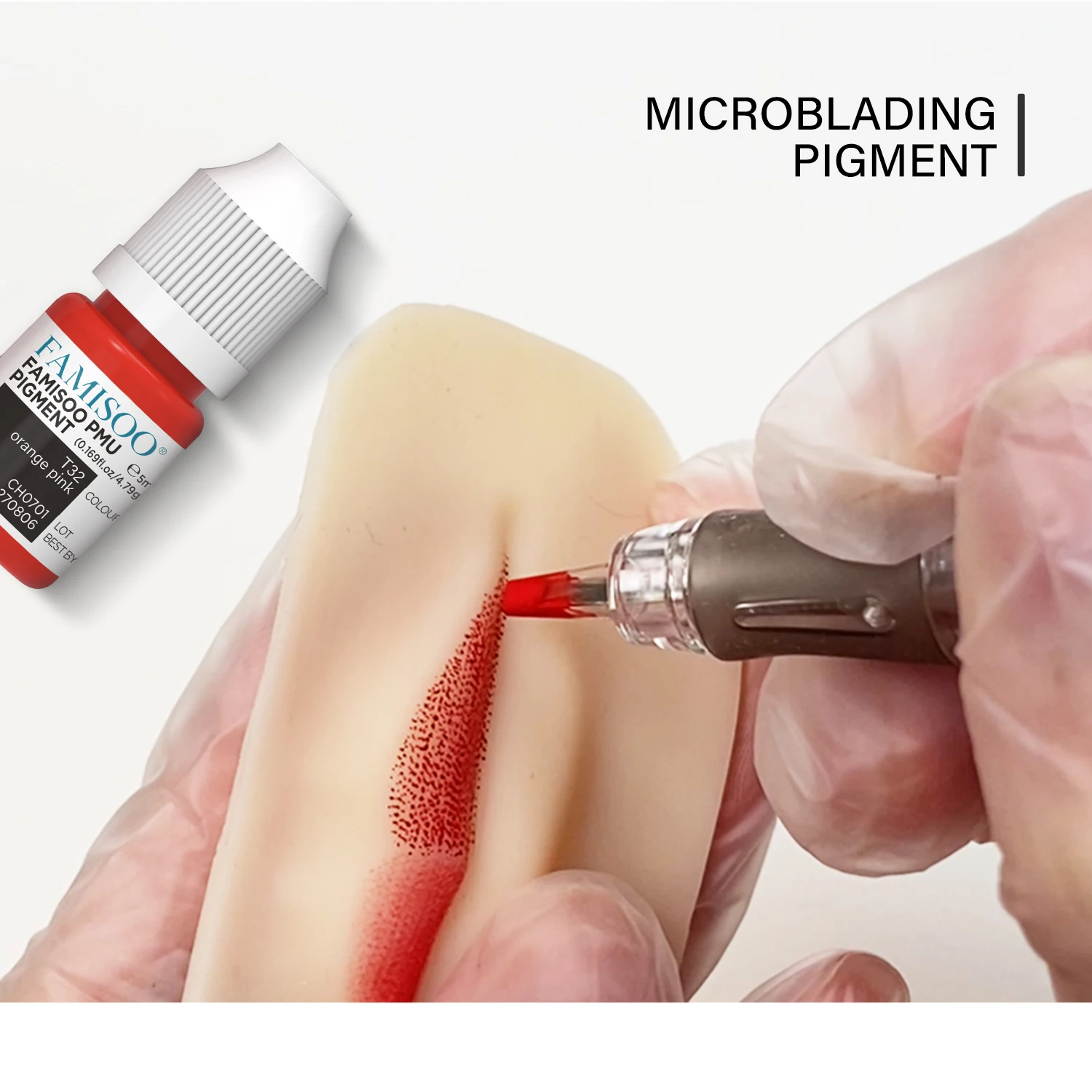 FAMISOO 5ml Tattoo Ink Microblading Pigment Permanent Makeup Color Natural Eyebrow Dye Plant for Tattoo Eyebrow Lips Kit