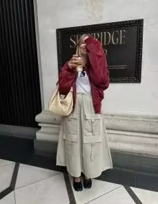 Red Oversized Y2K Jacket