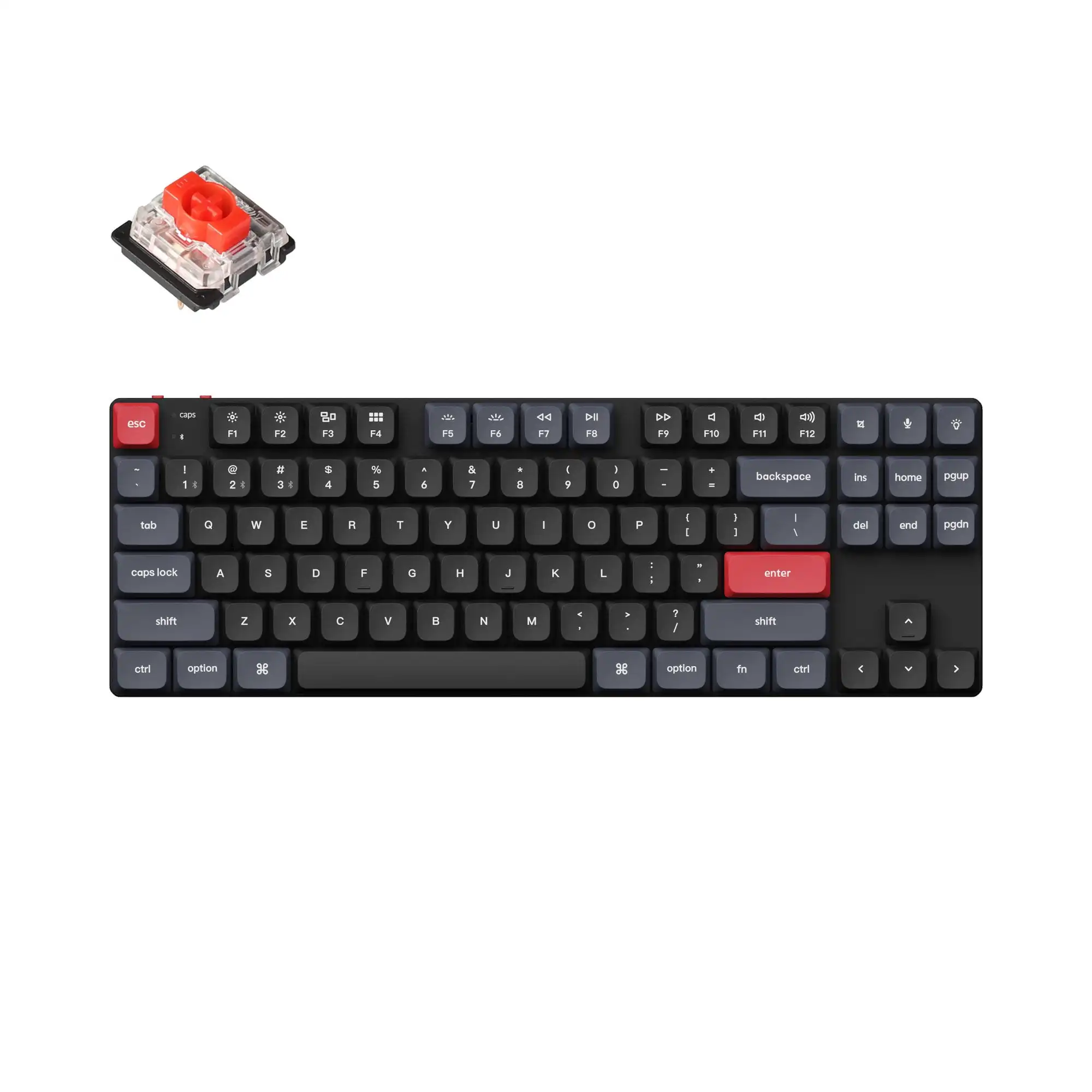 

Keychron K1 Pro B Wireless Custom Mechanical Keyboard Low Profile 80% Layout QMK/VIA Programmable RGB Backlight Gateron Switch