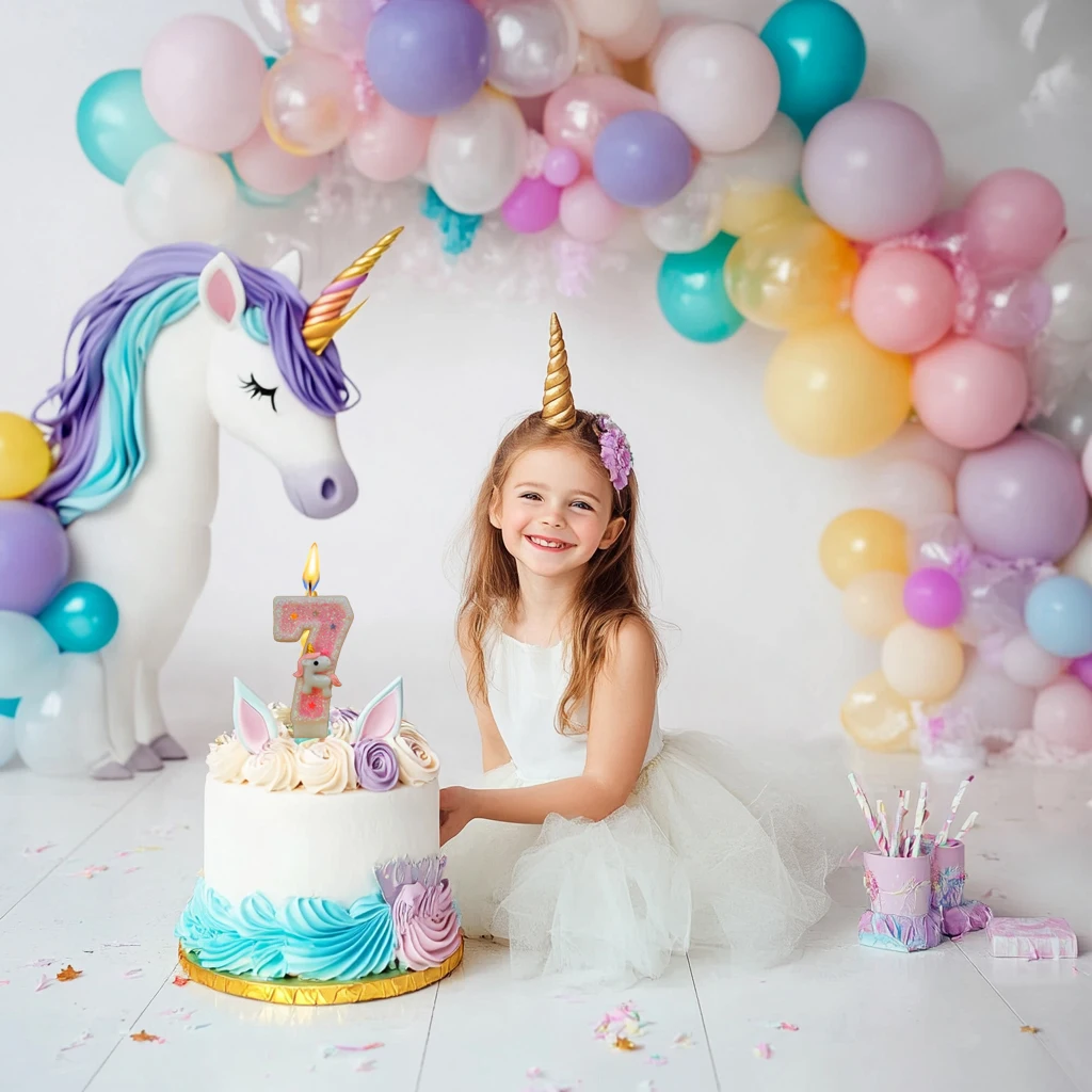 Candela Numero 5 Unicorno Rosa Per Torta Di Compleanno - Decorazione Festa Per Bambina, Con Paillettes