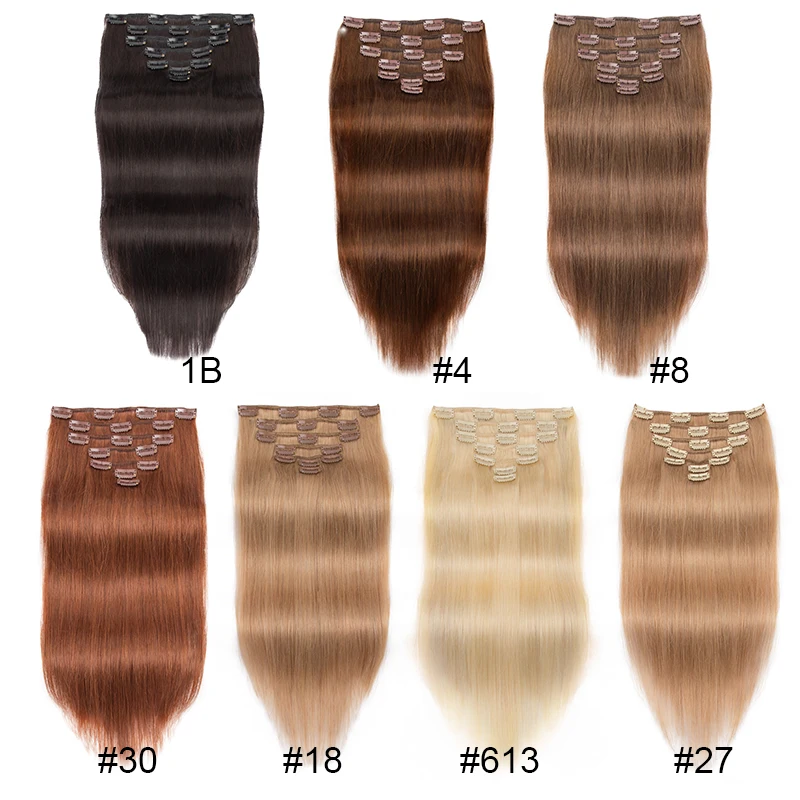 Hair extensions 7PC/Set 12-26inch 70-120g Brazilian Remy human hair