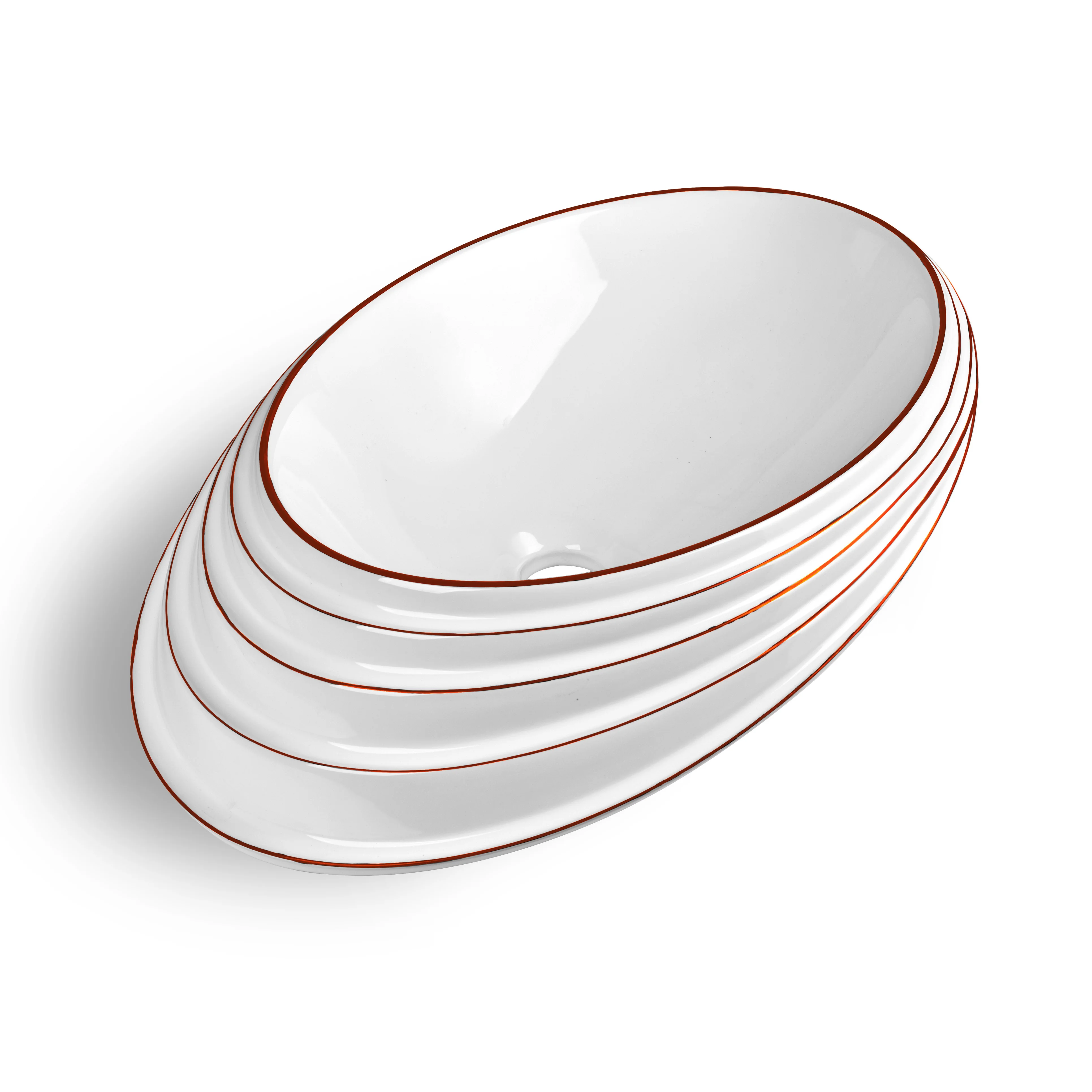 MEJE Art Basin Above Counter Bathroom Vessel Sink, Porcelain Ceramic Countertop (Include Pop Up Drain) 2