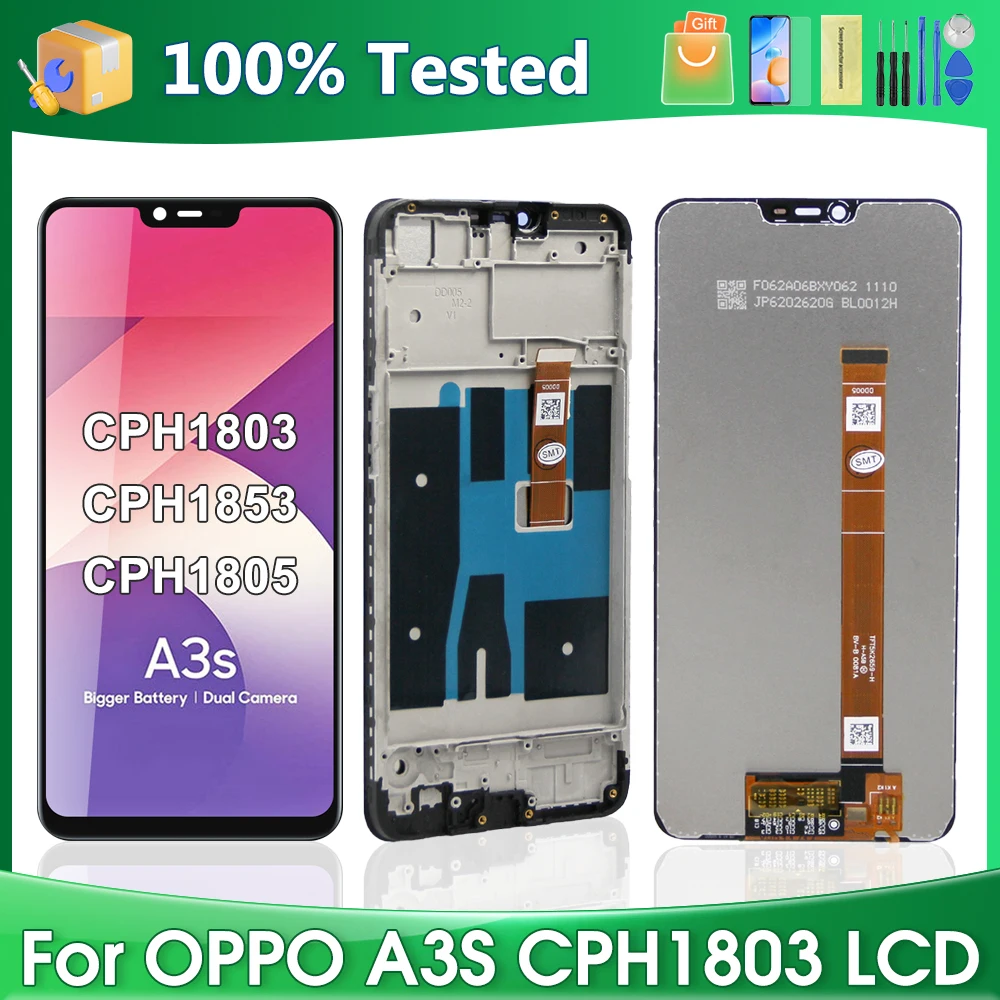 

A3S 6.2"Original Screen For Oppo A3S CPH1803 CPH1853 CPH1805 Lcd Display Touch Screen Digitizer Assembly Replacement Parts A3S