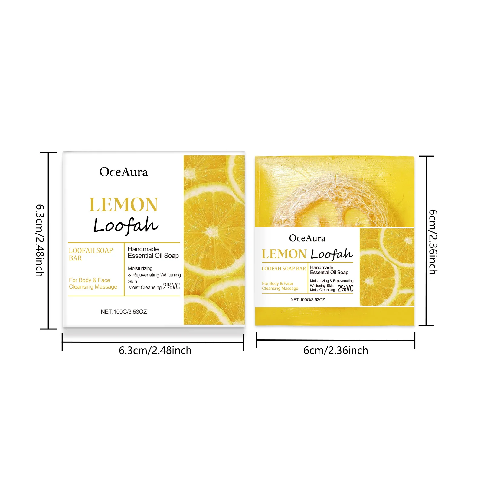 OceAura Lemon Loofah Soap image 2
