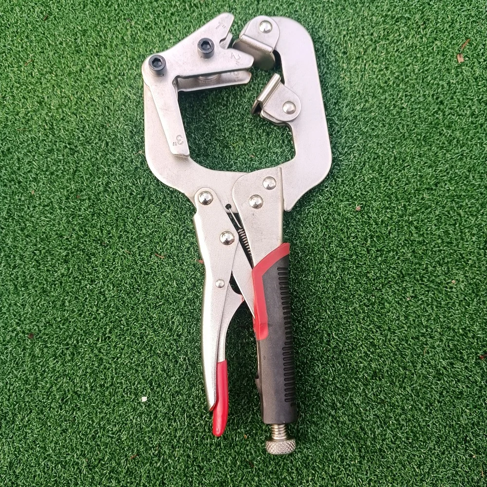 10 Inch C Clamp Locking Pliers Non Slip Handle 1in-2in 2in-3in 270° Rotation Labor Saving Welding Clamp for Square Round Pipes