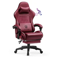GTPLAYER Gaming Chair Adjustable Ergonomic Faux Leather Swiveling PC & Racing Game Chair with Built-in Speakers,Footrest 1