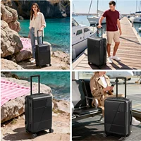 Ensemble de 3 valises rigides SUPER SOLU, extensibles, en polypropylène PP, valise trolley avec serrure TSA, 4 roues doubles, 360° ° Valises de cabine imperméables et légères, DLX727 3