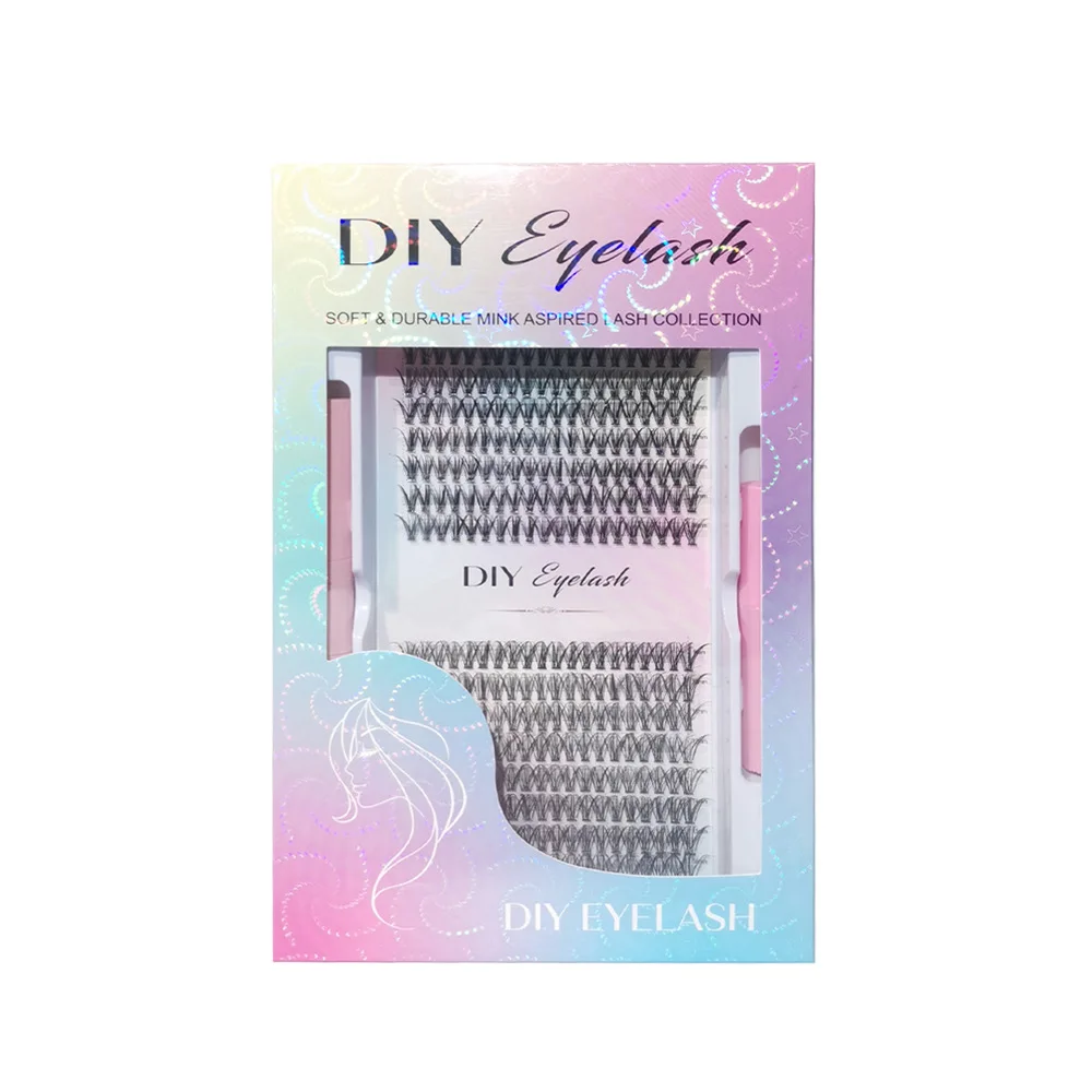 Lash Extension Kit 3D DIY Cluster Lash Kit Glue-Free Self-Adhesive