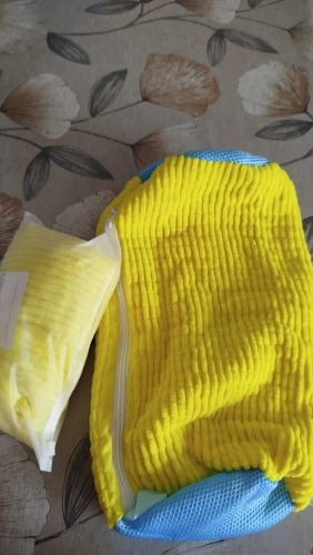 Bolsa para zapatos de lavado, Protector de zapatos de lavandería de red acolchada, fibras esponjosas, zapatos de lavado de poliéster, bolsa de lavandería, bolsas de secado, 1/2 Uds. photo review