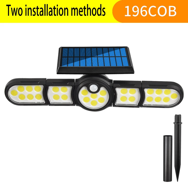 solar security light with motion sensor LED Solar Light Outdoor Wall Lights Multiple Heads Lamp With Motion Sensor Human Induction 3 Modes Spotlights Garden Lights solar ground lights Solar Lamps