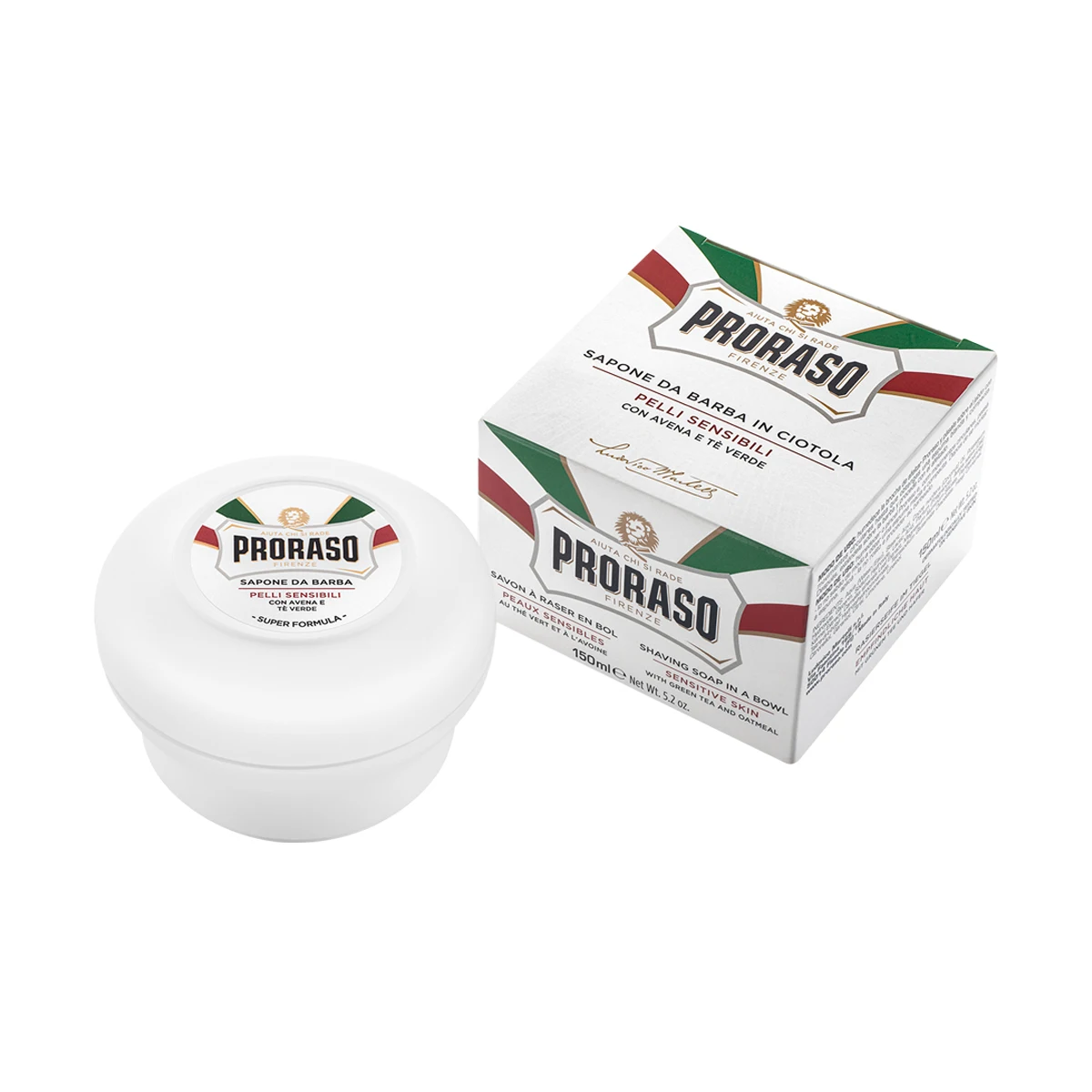 Proraso Shaving Soap in Green Tea and Oatmeal Jar 150 ml