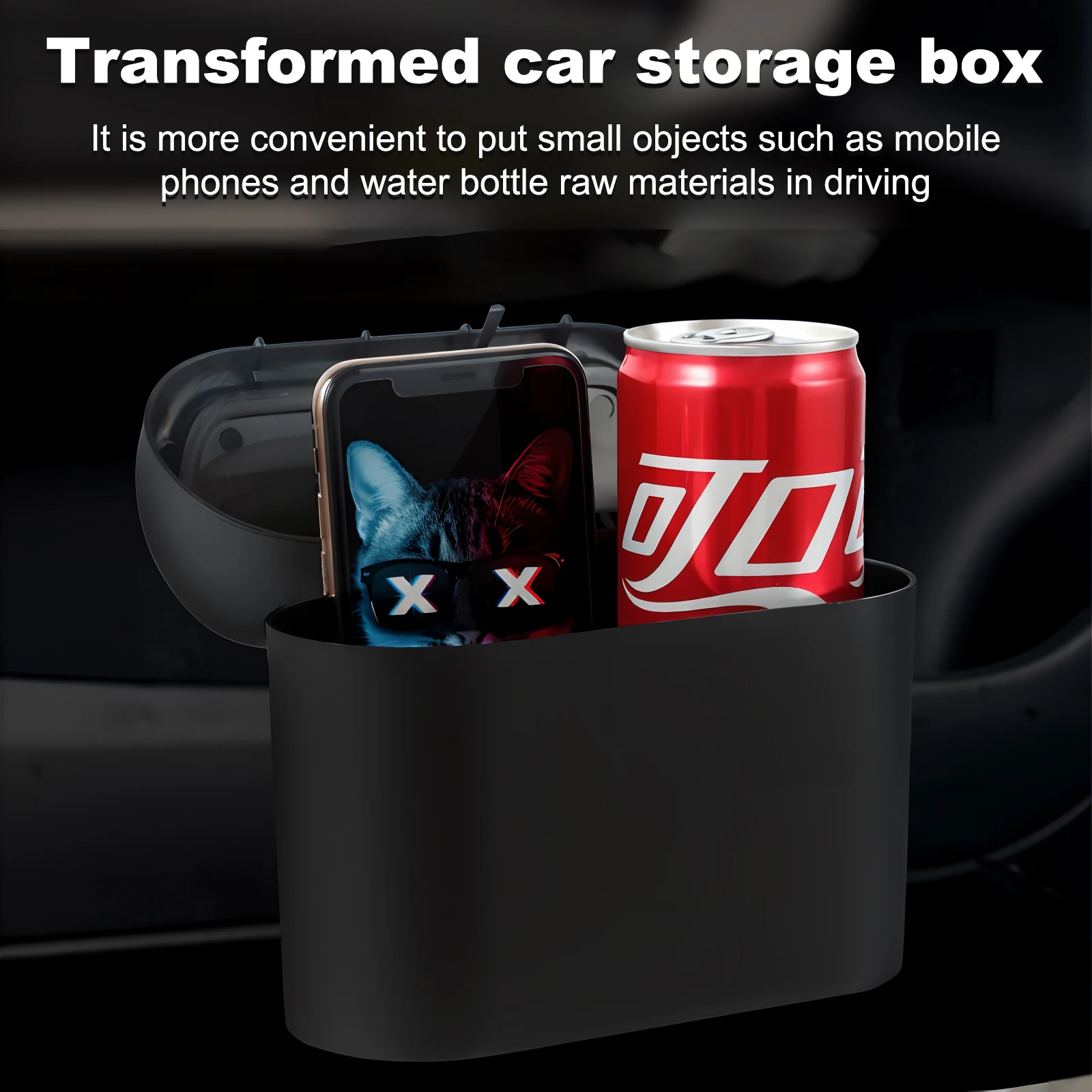 1 Packs Car Trash Can With Lid, Car Garbage Can, Trash Can For Back Seat, Portable Hanging Mini Cancar, For Auto Offic