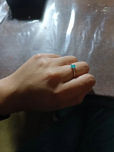 Silver tourmaline ring