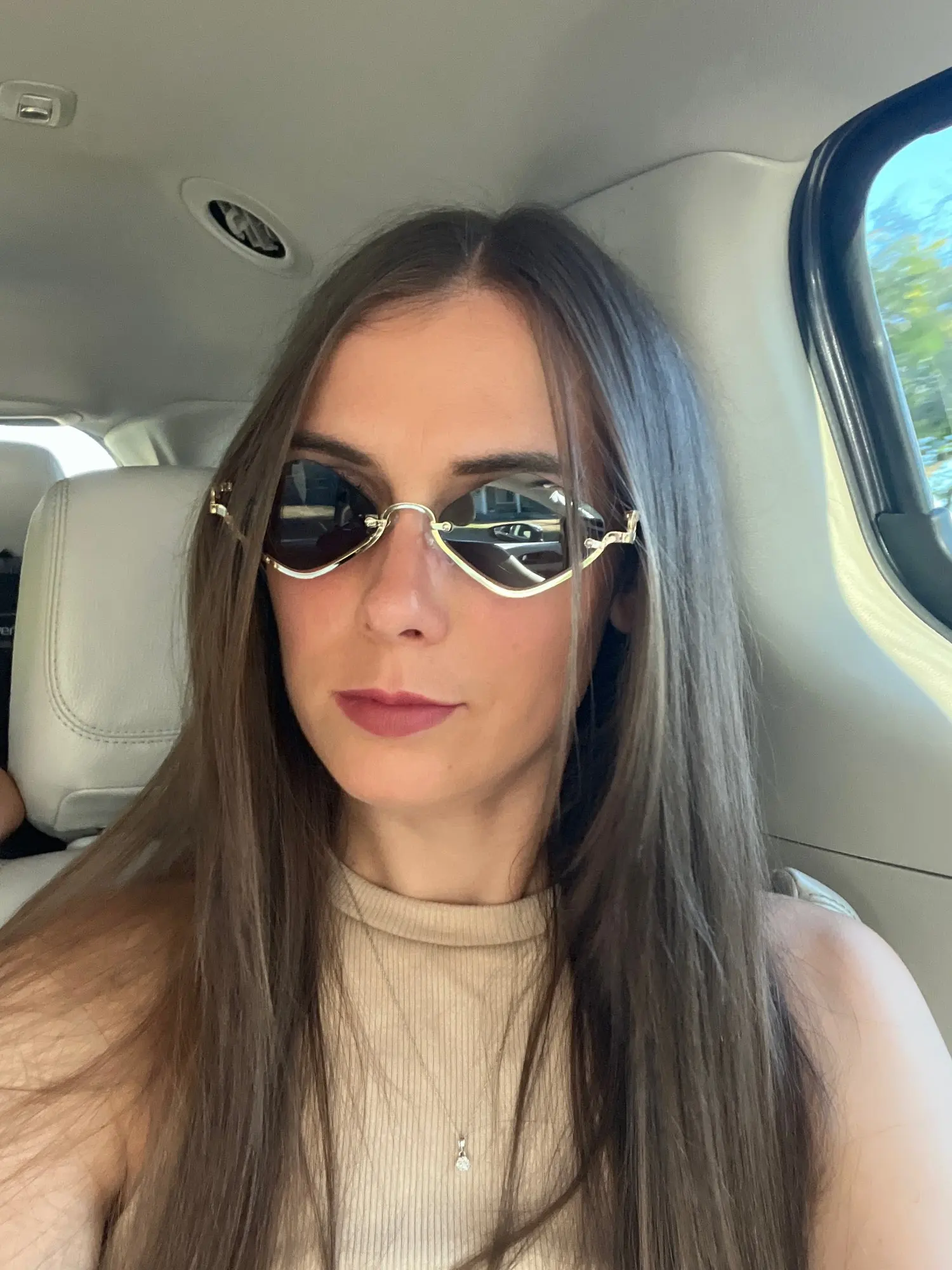 Diamond Half Frame Sunglasses Women Small Metal photo review