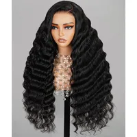 Perruques Lace Front 13x6 en cheveux humains, densité 250, ondulation Loose Deep Wave, 38 40 pouces, ondulation Water Wave bouclée, HD, Perruque Lace Frontal 13x4, brésilienne noire 2