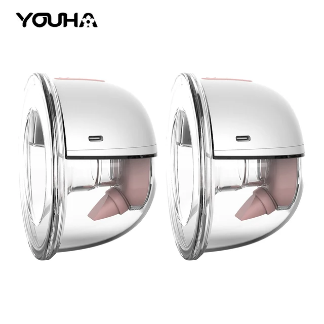YOUHA Electric Breast Pump Wearable Hands Free Breast Pump Silent Invisible Breast Milk Extractor Powerful Painless Milk Puller
