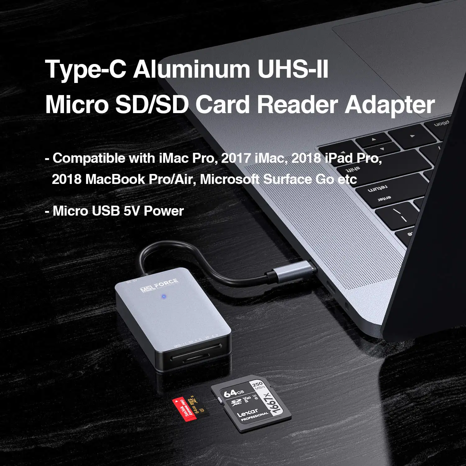 Leitor de Cartão de Memória de Alta Velocidade Uhs-ii Usb c sd 4.0 Sdxc Sdhc sd Mmc Micro Sdxc Micro Sdxc - Imagem 4
