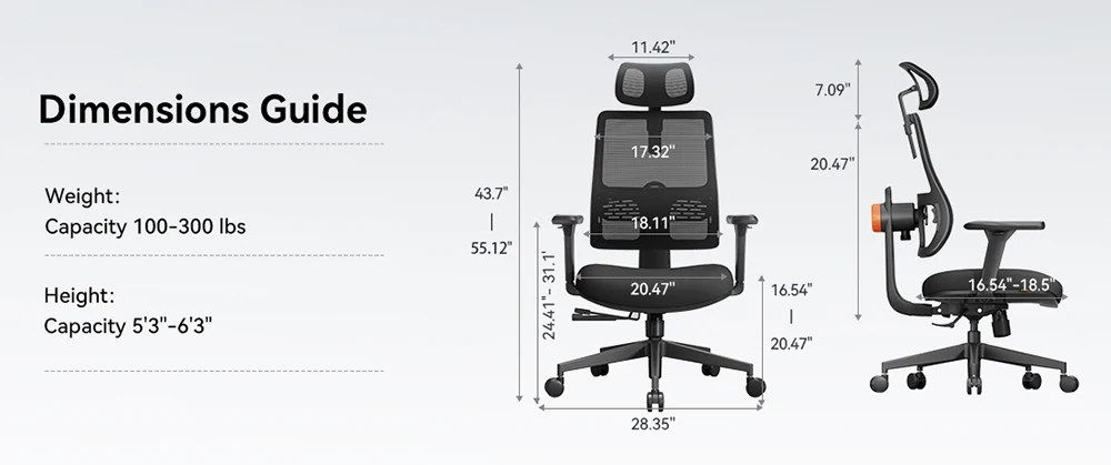 NEWTRAL MAGICH003 Ergonomic Chair, 3 Positions to Lock, Auto-Following Backrest,Adaptive Lower Back Support, 3D Armrest Recliner