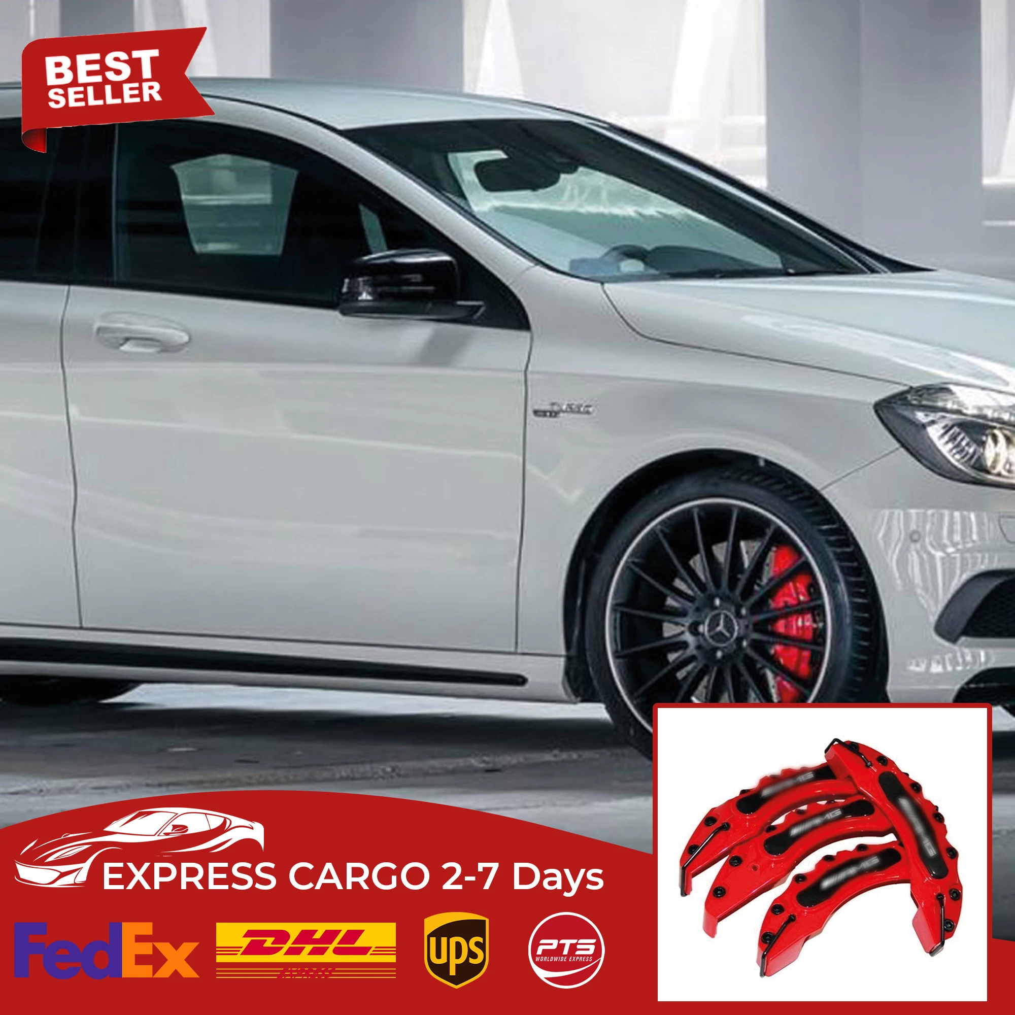 Brake Caliper Cover For Mbenz Amg 4 Pcs Amg White Black Blue Green Red Orange Yellow Auto