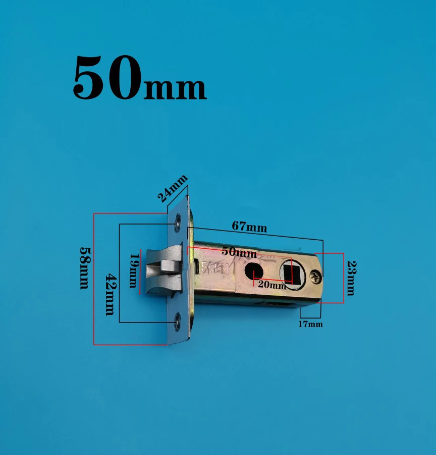Description Picture 2 of item1pcs Zinc Alloy Lock Cylinders 35-50mm Room Door Lock Single Tongue Lock Three Bar Lock Repair Parts Silent Anti-Theft Bedroom