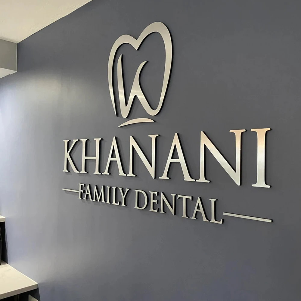 Indoor Business Sign Metal Acrylic Sign Business Laser cut Metal 3D Wall Letter For shop Salon Hotel Deco