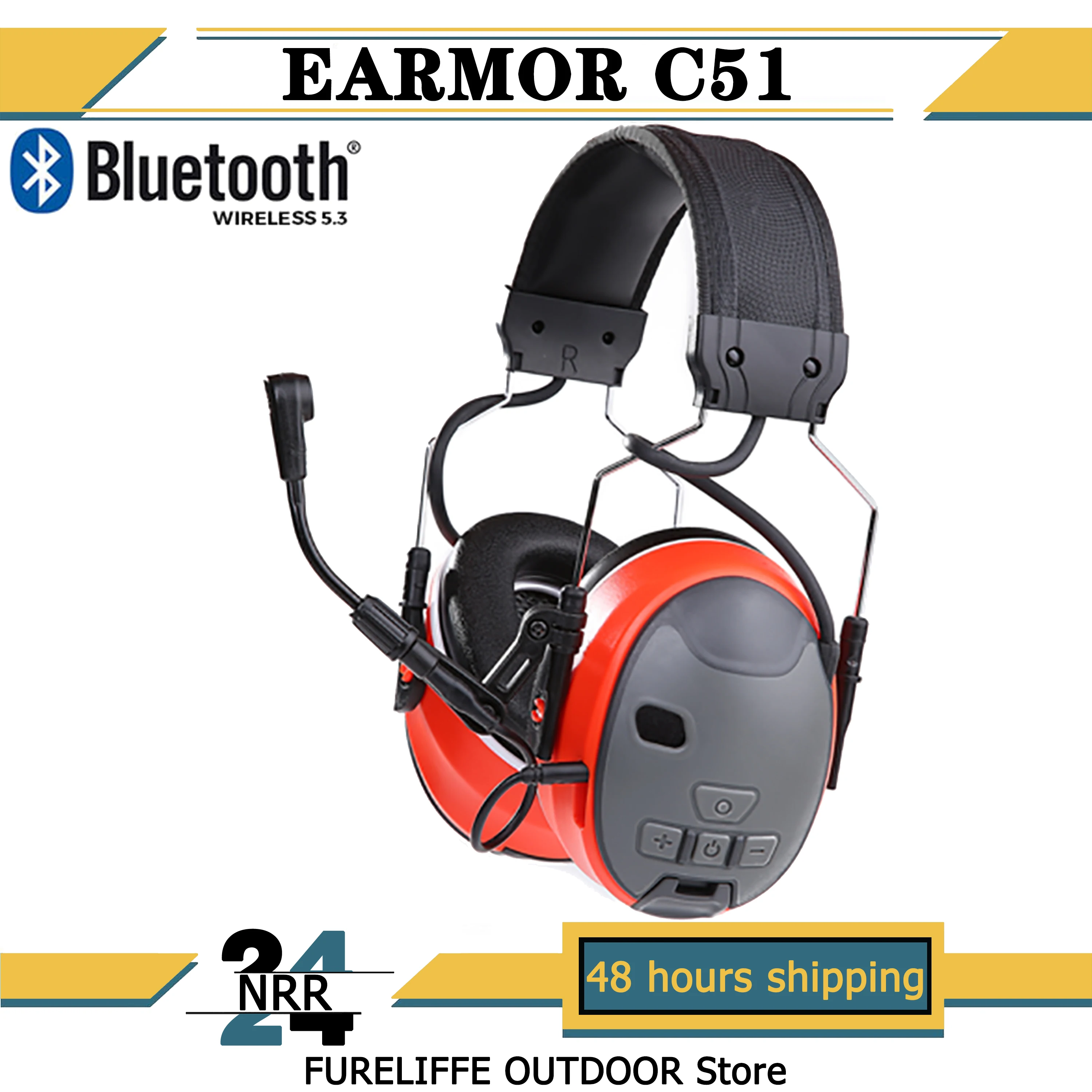 EARMORC51BluetoothHearingprotectionearphonesElectronicnoisecancellingairsoftshooting