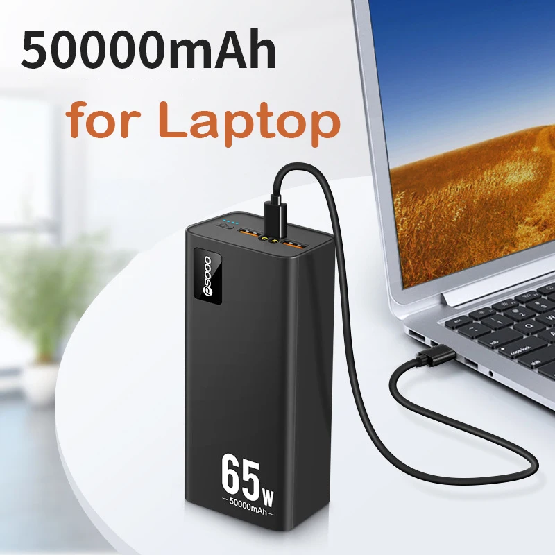 50000Mah Power Bank 65W Ricarica Veloce Powerbank Tipo C Pd Caricabatterie Esterno Per Notebook Iphone Xiaomi Power Bank