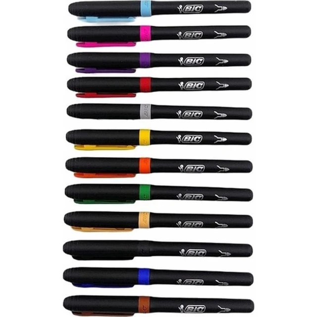 Bic Intensity Felt-tip Marker Pen 12 Pcs Premium Colors Paint High