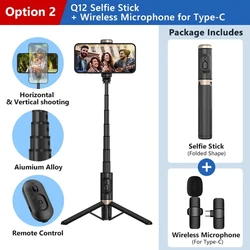 Roreta 2024 Foldable Bluetooth Selfie Stick with Wireless Tripod & Shutter Button (Option 03)