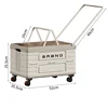360° Rotating Foldable Storage Cart – Heavy-Duty Mobile Organizer with 4 Silent Wheels, Multi-Functional Storage