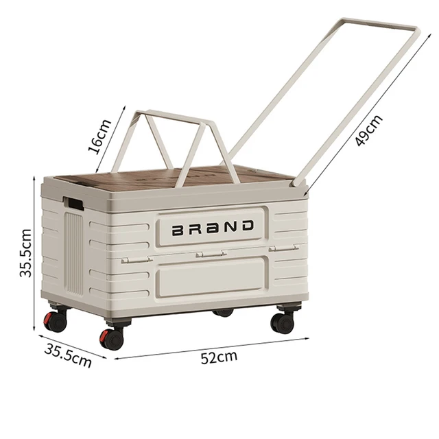 360° Rotating Foldable Storage Cart – Heavy-Duty Mobile Organizer with 4 Silent Wheels, Multi-Functional Storage