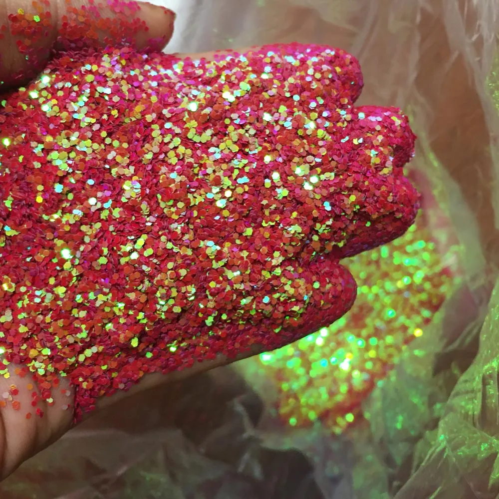 10g/Pack Iridescent Glitter 1mm Bright Tumblers 1/24 Sparkly Unicorn Nail Art Sequins Hexagon Color Shifting Flakes Powder Craft