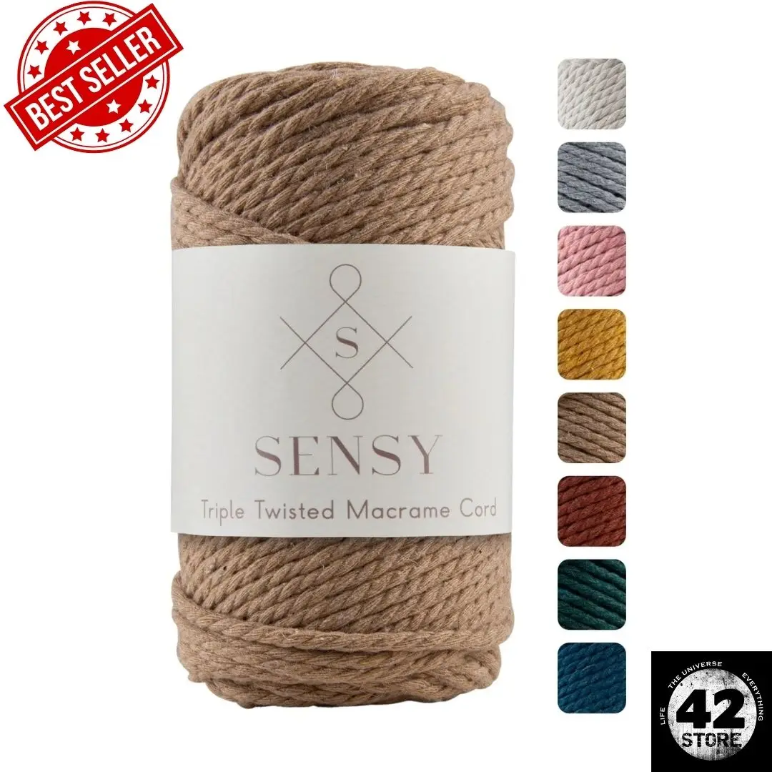 

Premium 3 Twist Cotton Combed Macrame Rope Hobby Rope- Colore: Milky Brown 250gr