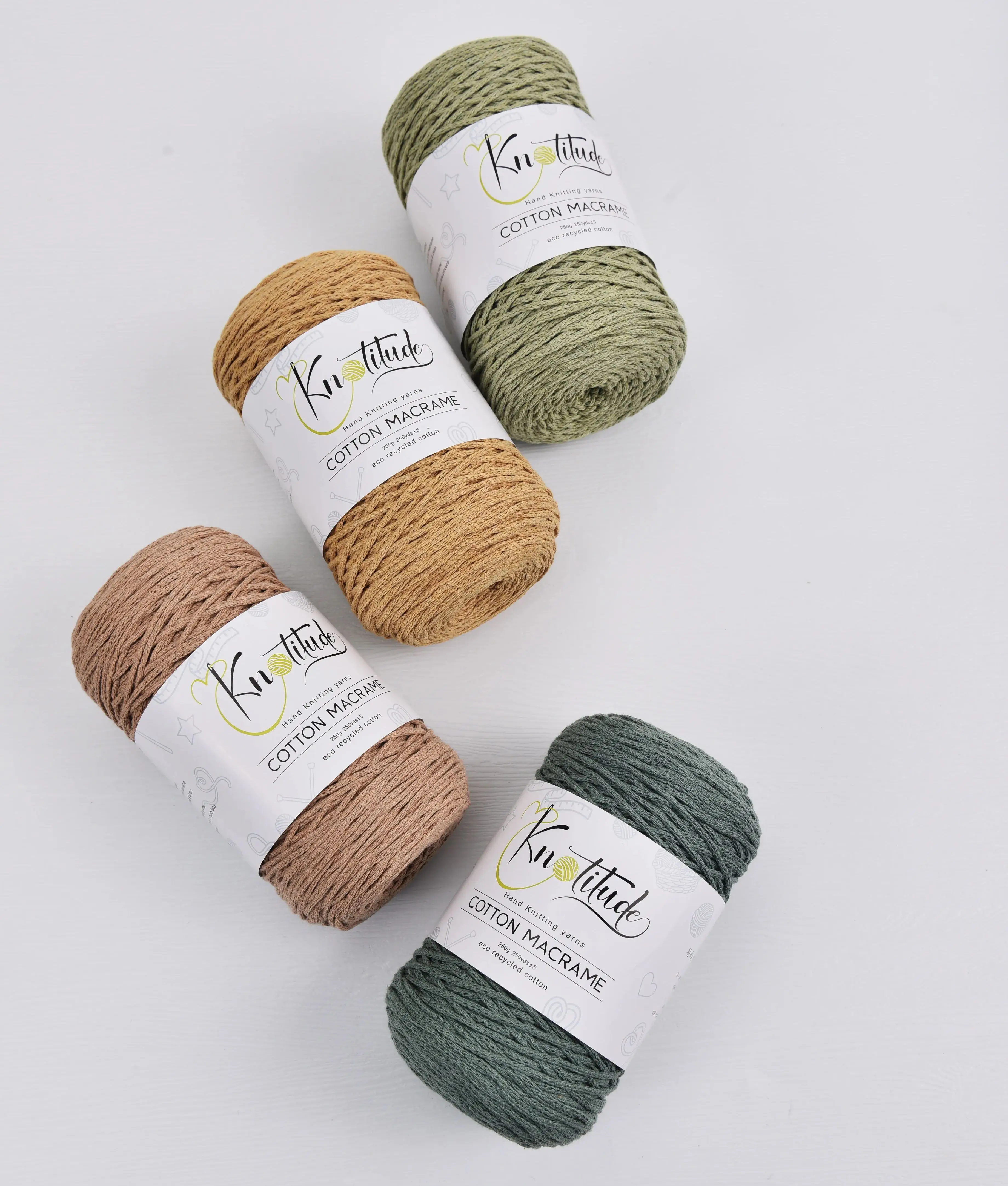 KNOTITUDE 2mm DIY Hand Knitting Recycled Cotton Cord Macrame Rope Crochet Yarn For Crochet & Knitting & Macrame 5