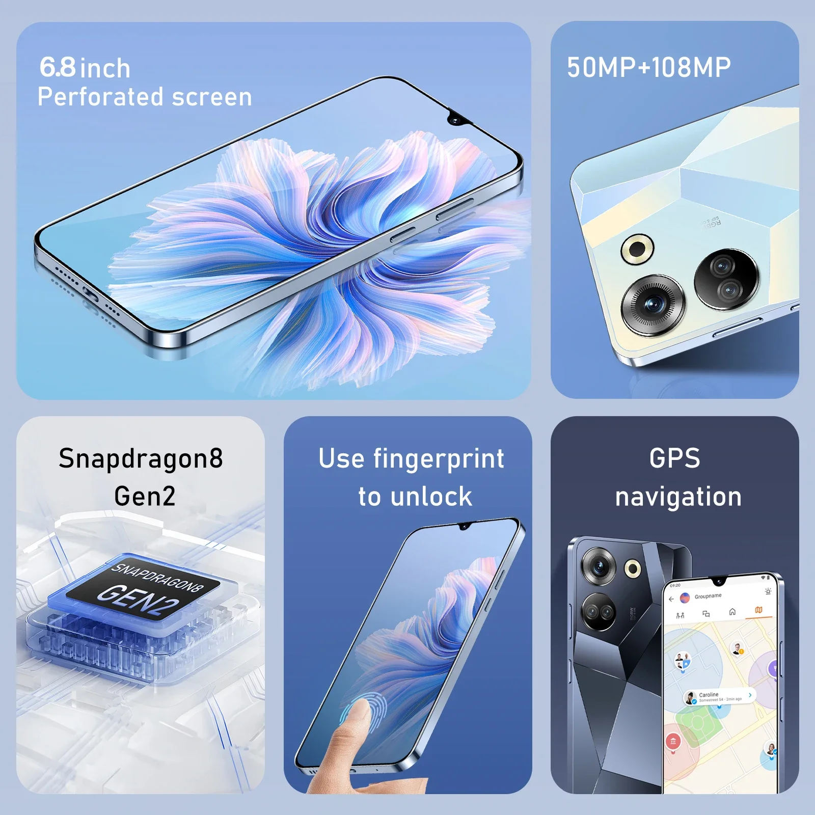  ޴ C20  6.8 HD ũ Ʈ, 16G + 1T 5G   귯 ȵ̵  , 108MP 6800mAh ޴