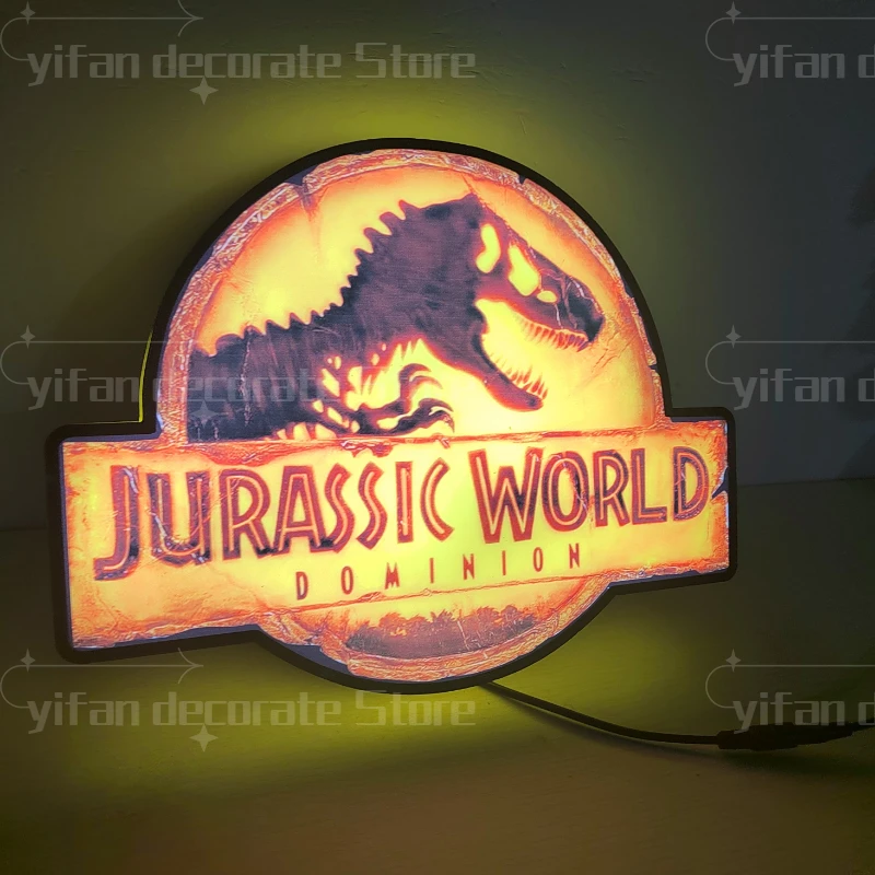 JurassicParkDominionLogoLEDLightboxCustomWallDecorforChildren