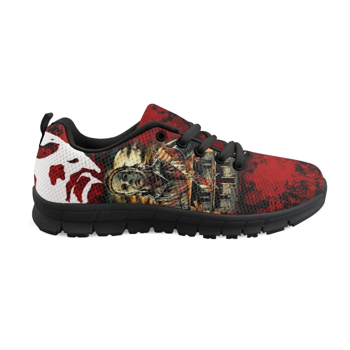 INSTANTARTS Brand Designer Women's SneakersMichael Myers Horror Movie Design Flats for Ladies Lightweight Shockproof Tennis 2023