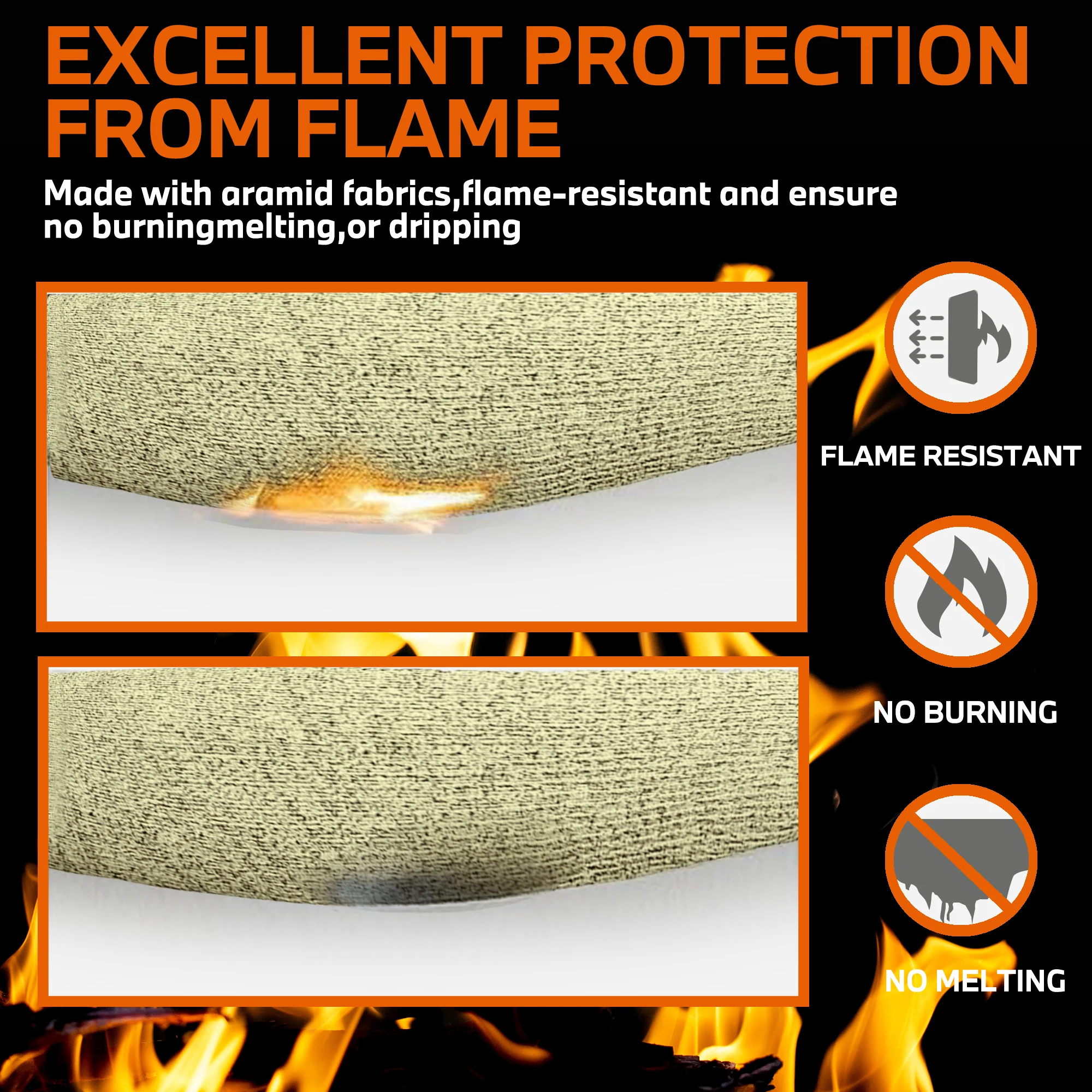 Kevlar Anti-Cut Aramid Fiber Protective Sleeves, 44cm, Heat Resistant