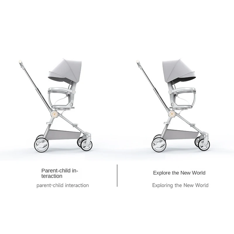 Walking bBby Artifact Stroller Can be Boarded Light Folding Trolley Two-way Push Seat High Landscape Children's Stroller