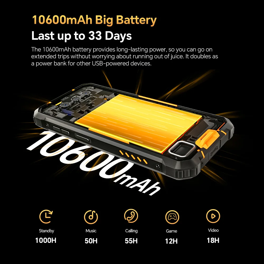 Oukitel Wp 23 pro 16GB RAM 128GB オレンジ Oukitel Wp23 PRO IP68 6.5 Inch 8GB/128GB Big Battery 4G