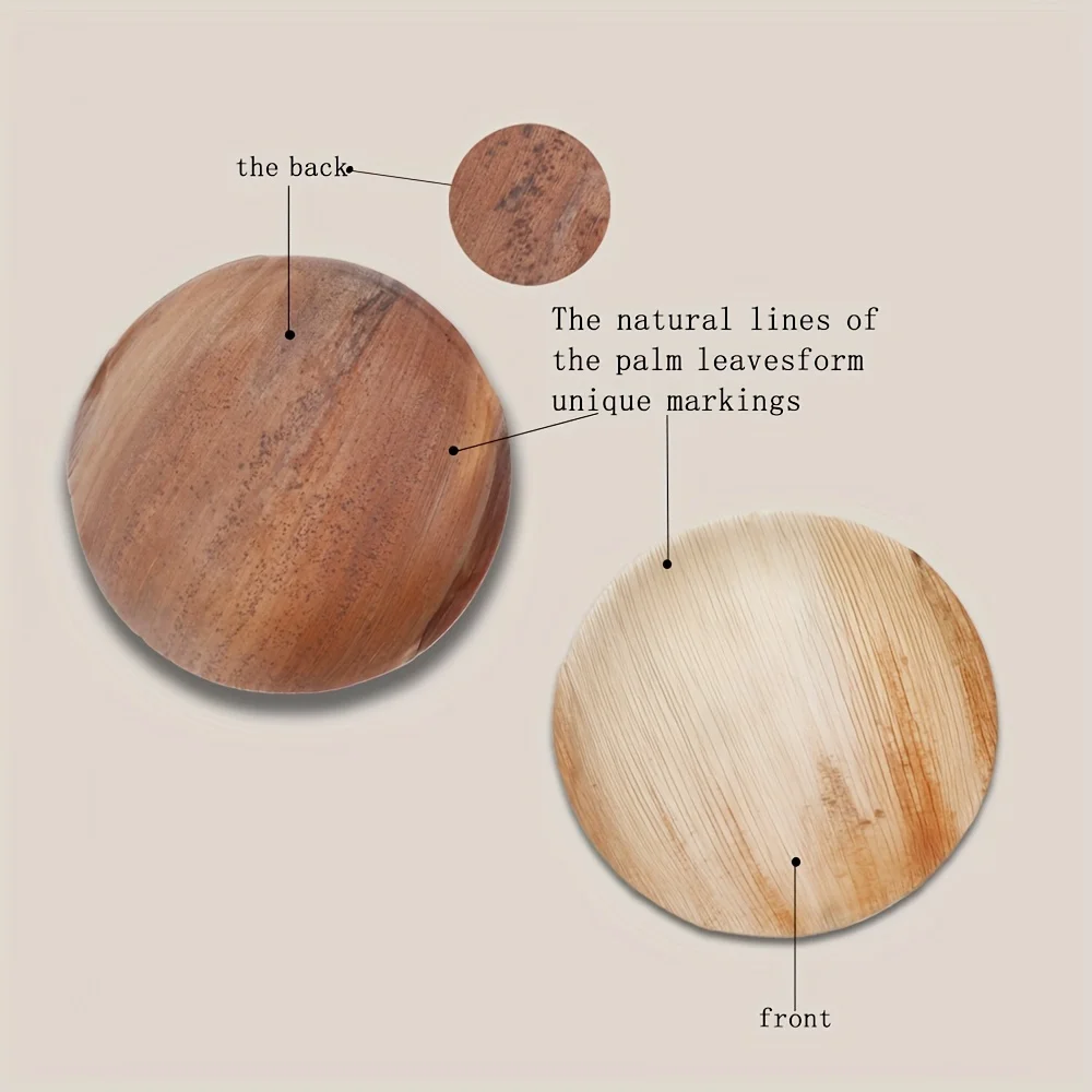 8-inch round palm leaf board party disposable dining plate