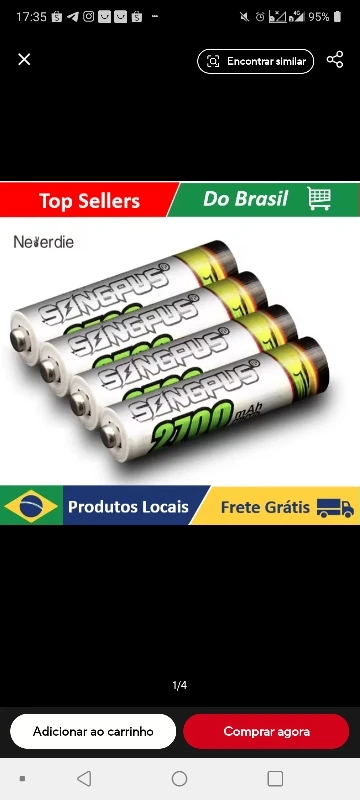 4 Pilhas Recarregável AAA 2700 No Blister Ideal Para Varios Aparelho recarregavel photo review
