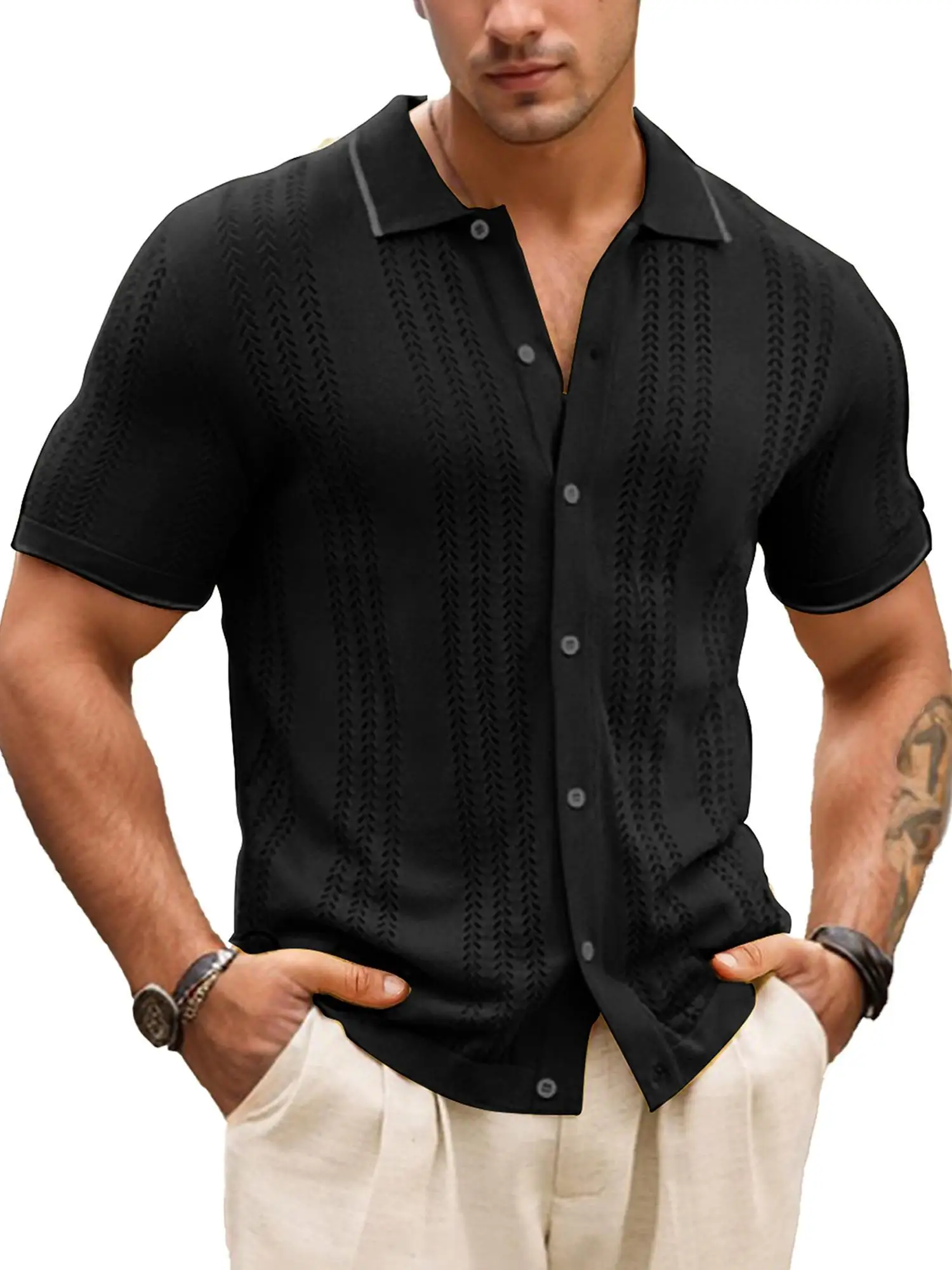 Mens Lightweight Breathable Casual Knit Sweater