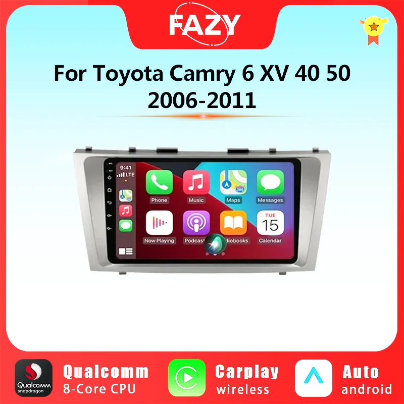 

FAZY Android 12 Car Radio Multimedia Video Player For Toyota Camry 6 XV 40 50 2006-2011 Navigaion GPS Carplay Auto Stereo 2 Din