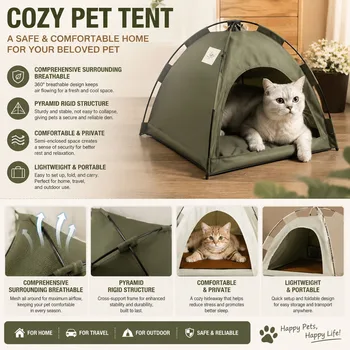 Warm Clamshell Pet Tent Bed 1